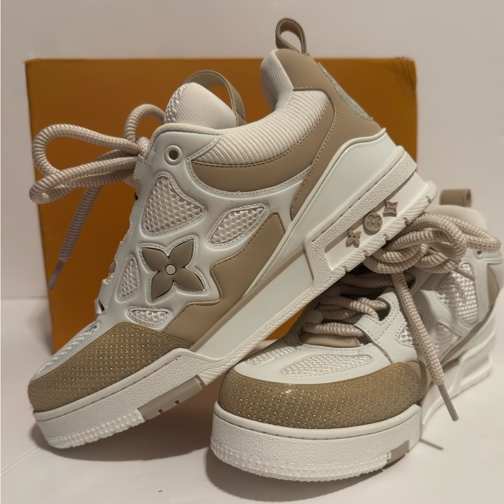 Louis Vuitton Beige and White Skater Sneakers - Picture 10 of 15